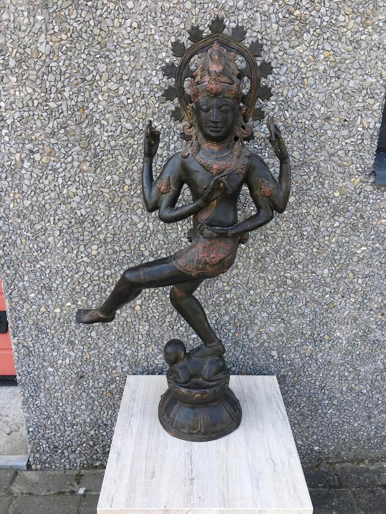 Bronzen Shiva Beeld - Jaren 70, Antiek en Kunst, Kunst | Beelden en Houtsnijwerken, Ophalen of Verzenden