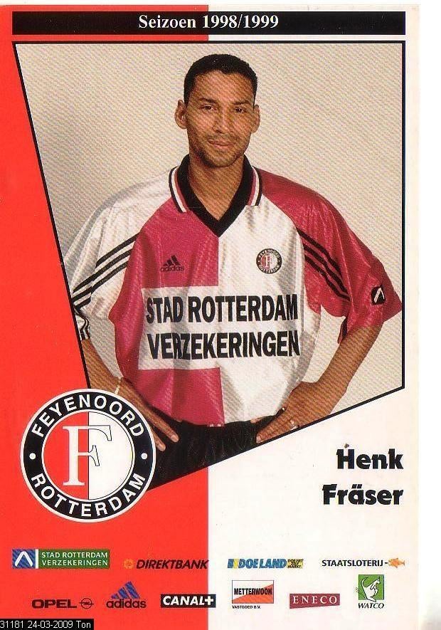 Promotiekaart	Henk Fräser	Feyenoord	1998/99, Verzenden, 1980 tot heden, Sport en Spel
