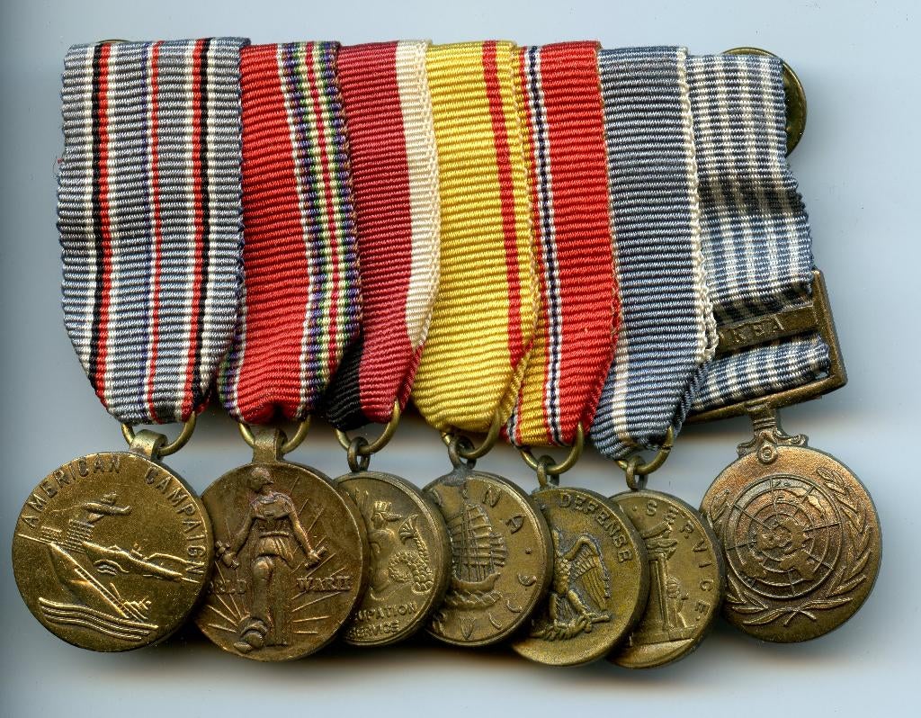 WO2/Korea US Navy Mini Medal Bar, Ophalen of Verzenden, Marine, Amerika, Lintje, Medaille of Wings