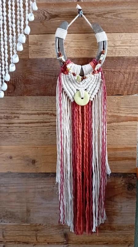 Versierd hoefijzer, wanddecoratie, macrame, Ophalen of Verzenden, Nieuw