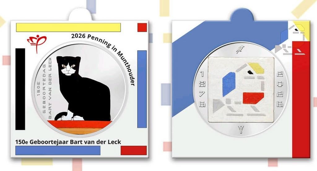 Holland Coin Fair Bart van der Leck penning in munthouder, Ophalen of Verzenden, Koningin Beatrix