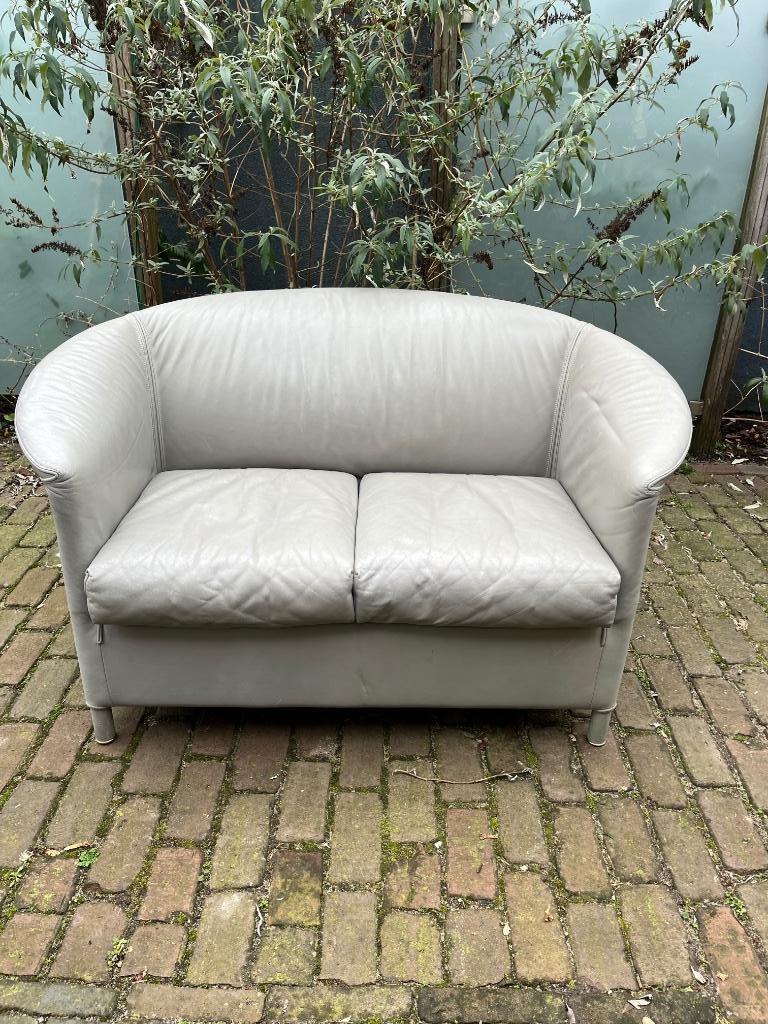 Wittmann Aulia tweezitsbankje compact leer, Gebruikt, Klassiek , Loungen, Mancave Salon Serre, Tweepersoons, 75 tot 100 cm