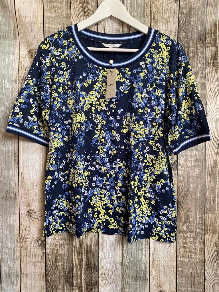 Sandwich super mooi blauw/geel shirt (Maat M), Maat 38/40 (M), Nieuw, Korte mouw, Verzenden