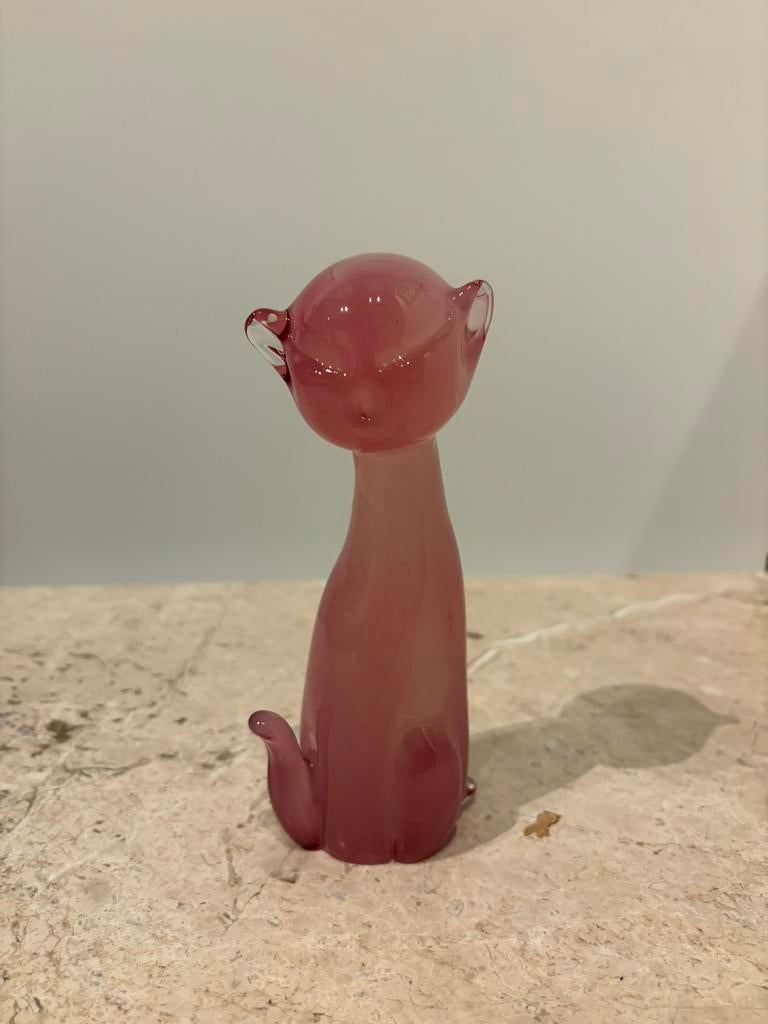 Mid Century Murano Katten Figuur - 1960s, Ophalen of Verzenden