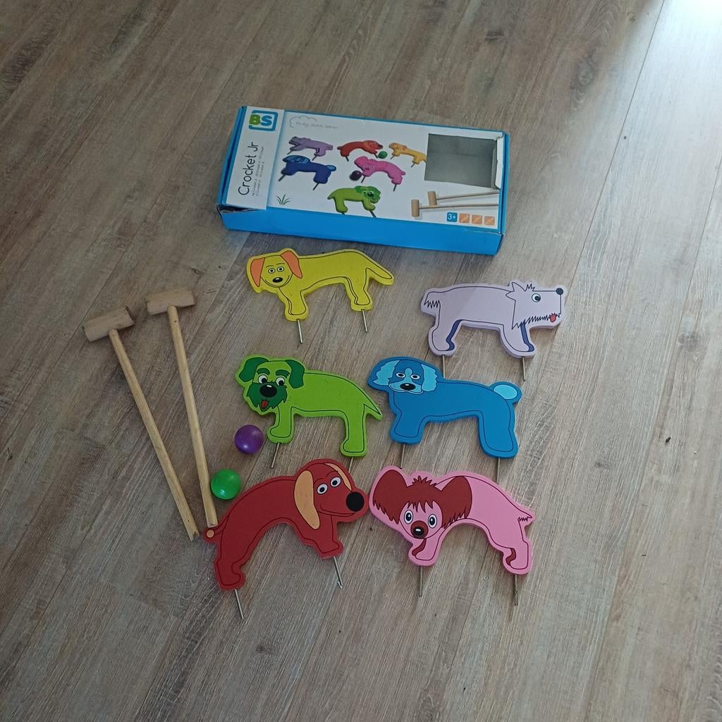 BS Toys Houten Croquet spel met dierfiguren, Kinderen en Baby's, Speelgoed | Houten speelgoed, Gebruikt, Overige typen, Ophalen of Verzenden
