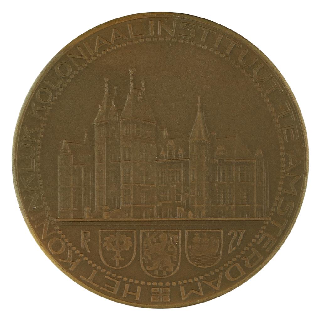Penning VPK 1926 J.J. van Goor : Koloniaal Instituut, Postzegels en Munten, Penningen en Medailles, Verzenden, Brons, Nederland