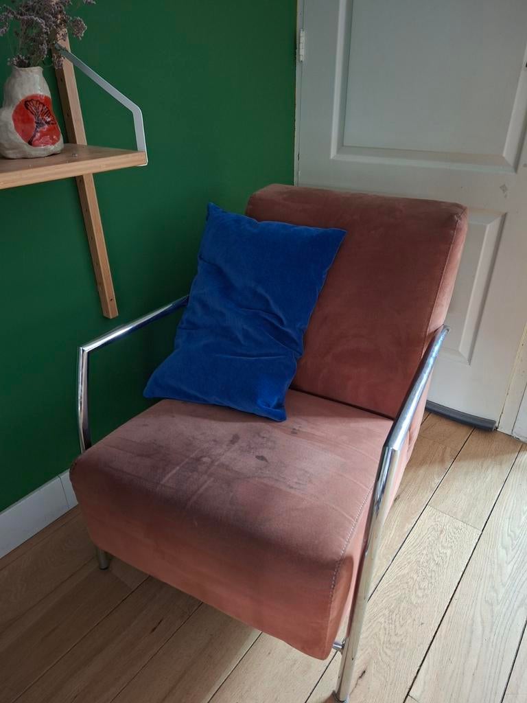 Montel stoel fauteuil terracotta, Ophalen, Gebruikt