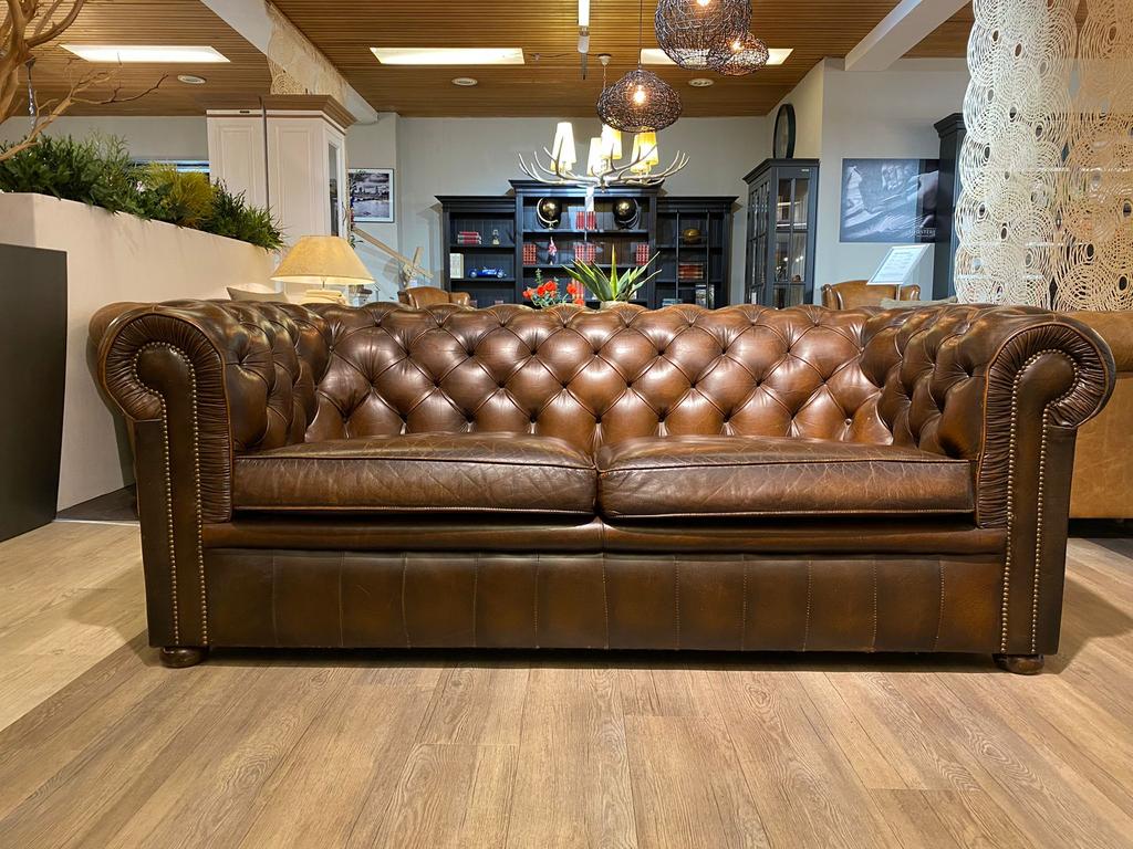 originele engelse Vintage chesterfield 3 Zits Muylaert, Ophalen of Verzenden