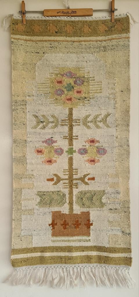 Vintage Scandinavische handgeknoopt wandkleed '60, Ophalen of Verzenden