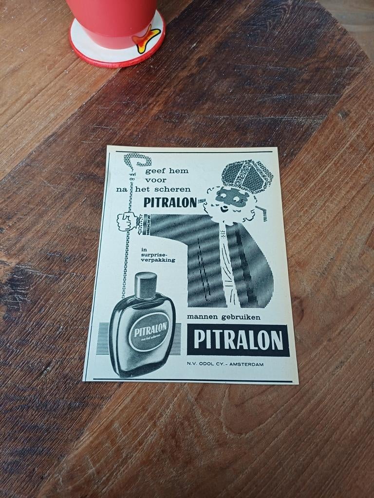 Advertentie Pitralon Sinterklaas 1958, Diversen, Sinterklaas, Ophalen of Verzenden
