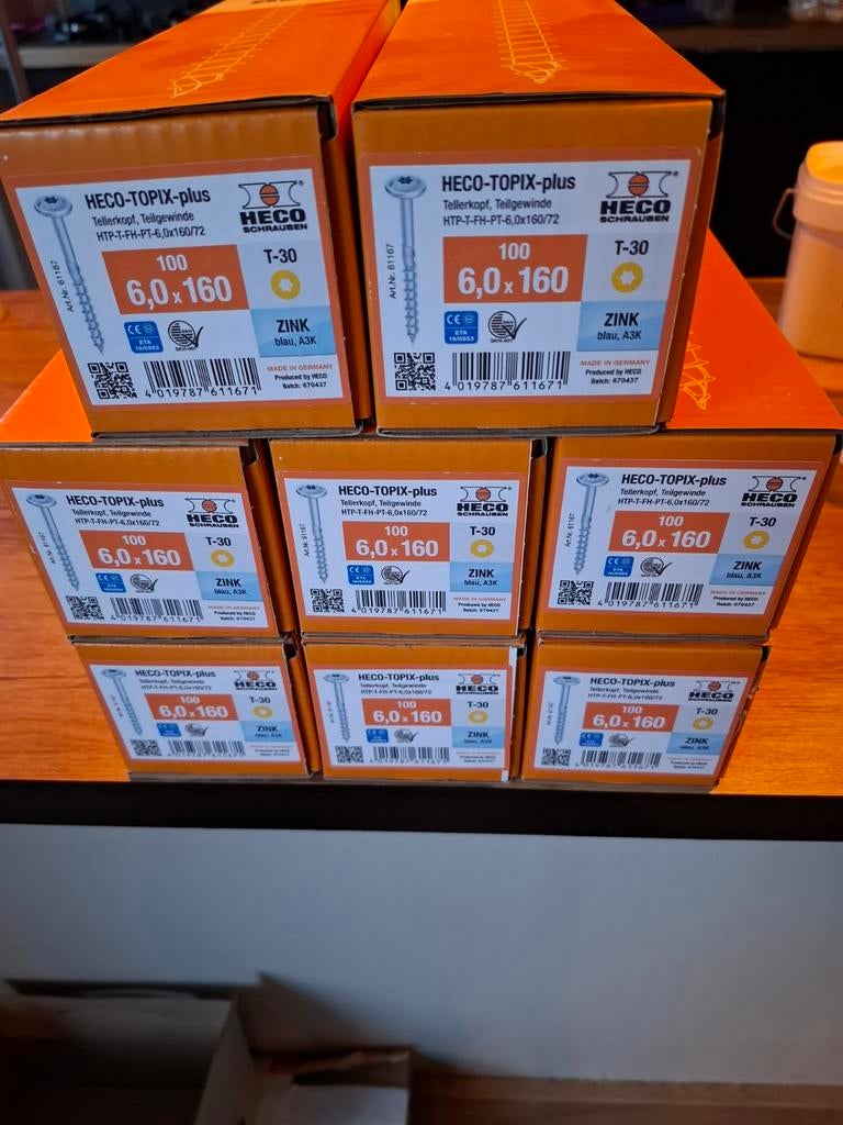 HECO-TOPIX-plus schroeven 6.0x160 - Tellerkopf, Ophalen of Verzenden, Overige soorten, Voorwerp of Figuurtje