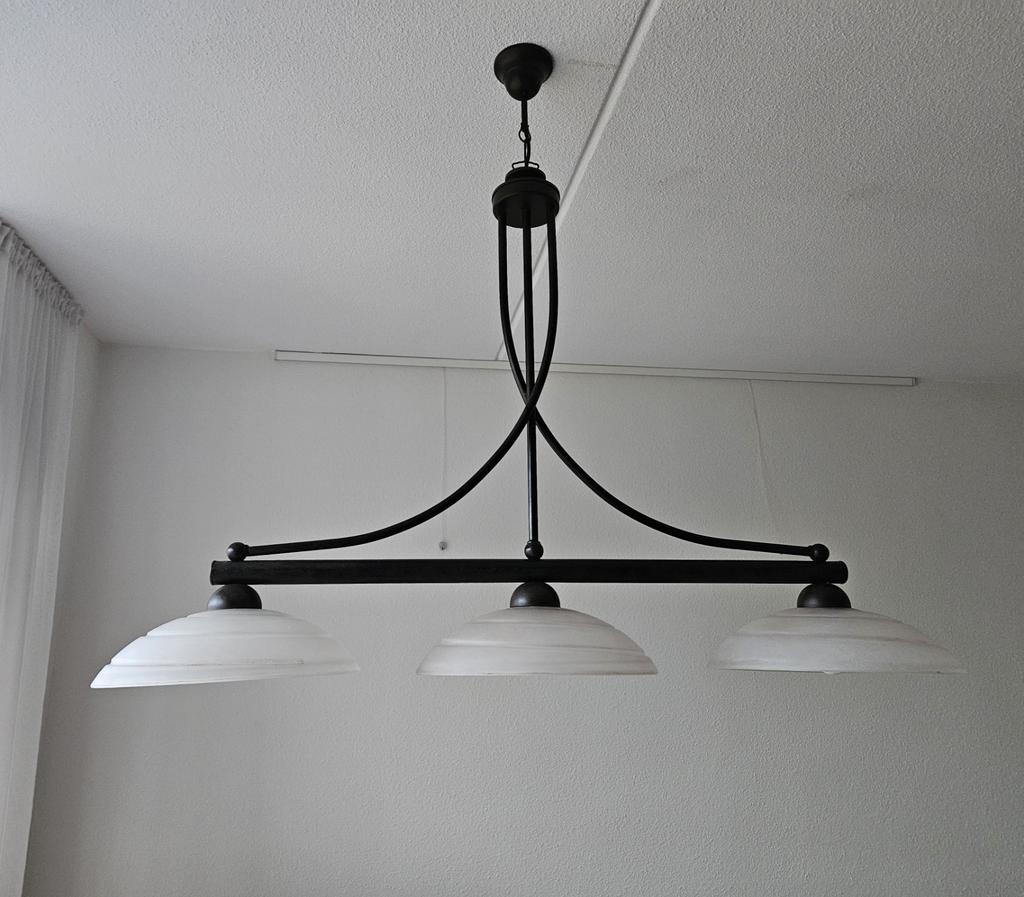 Kwantum Caorle Hanglamp - 3 Lichtpunten, Ophalen, Glas, 75 cm of meer