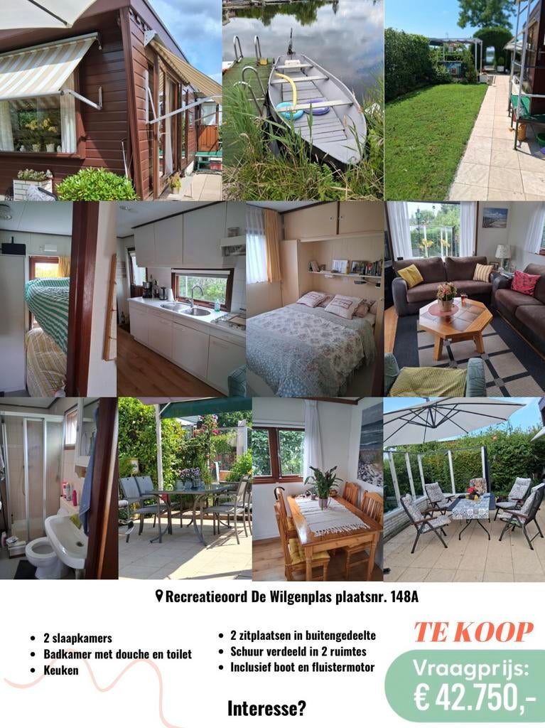 Sfeervol Chalet aan het water (incl. boot!) – € 42.750,-, Vakantie, Vakantiehuizen | Nederland