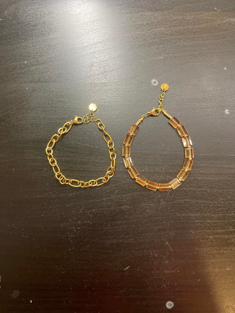 Leuke gouden armbandjes, weinig gedragen, Sieraden, Tassen en Uiterlijk, Armbanden, Ophalen of Verzenden, Zo goed als nieuw, Goud