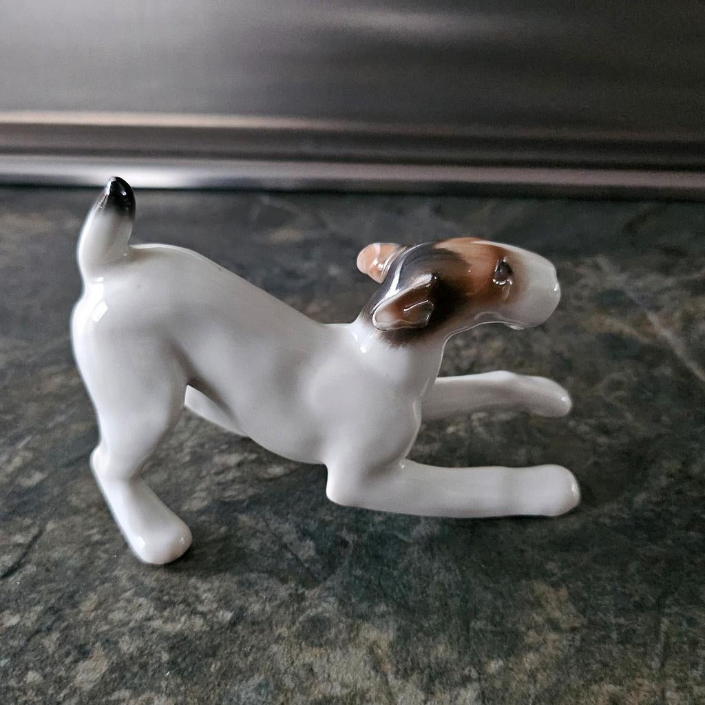 Vintage 40s porseleinen Foxterriër beeldje van Rosenthal, Ophalen of Verzenden, Zo goed als nieuw, Dier