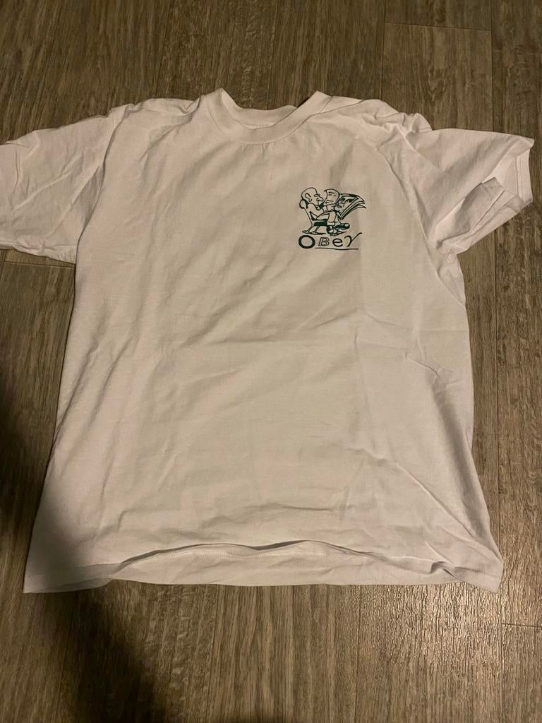 Wit Obey T-shirt met Graphic, Ophalen of Verzenden, Zo goed als nieuw, Maat 48/50 (M), Wit