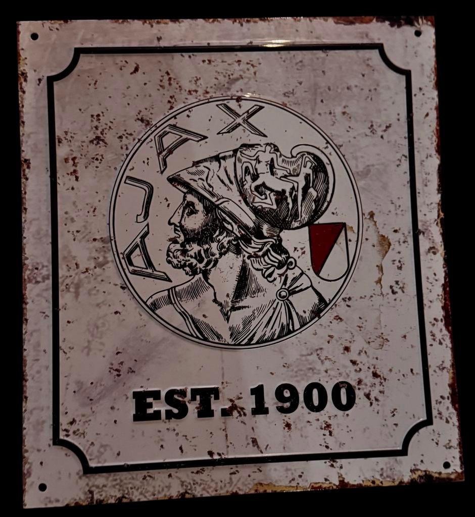 Vintage Ajax Wandbord Oud Logo Verzamelaarsobject, Verzamelen, Ophalen of Verzenden, Nieuw