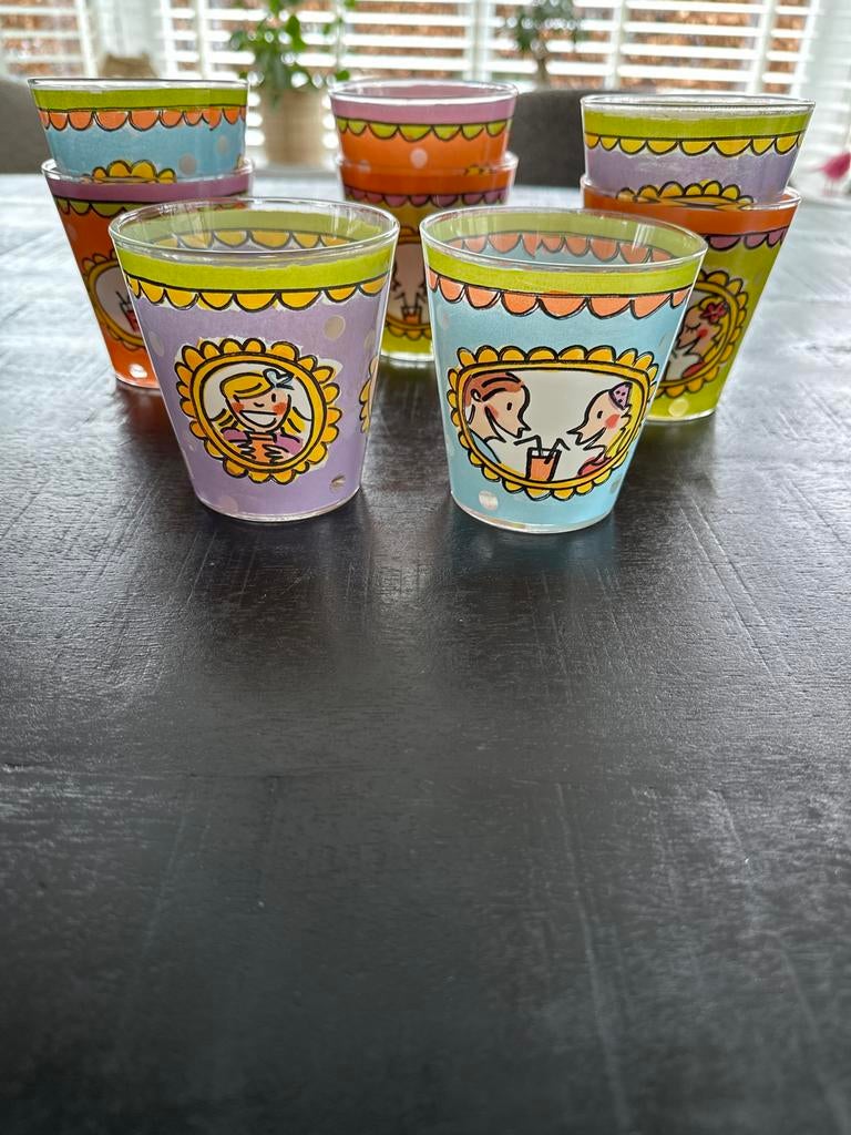 8 Blond Amsterdam limonade glazen uit de jaren 80, Glas of Glazen, Blond Amsterdam, Nieuw, Ophalen of Verzenden