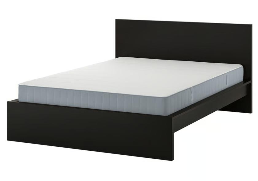 Malm bed 140x200, Ophalen, Gebruikt, Zwart, Tweepersoons