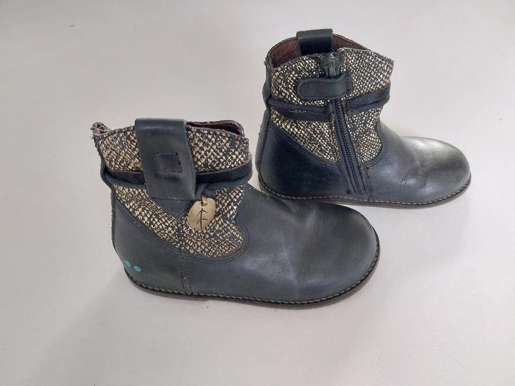 Bunnies enkellaarsje zwart met goudkleur maat 24, Bunnies, Gebruikt, Meisje, Schoenen