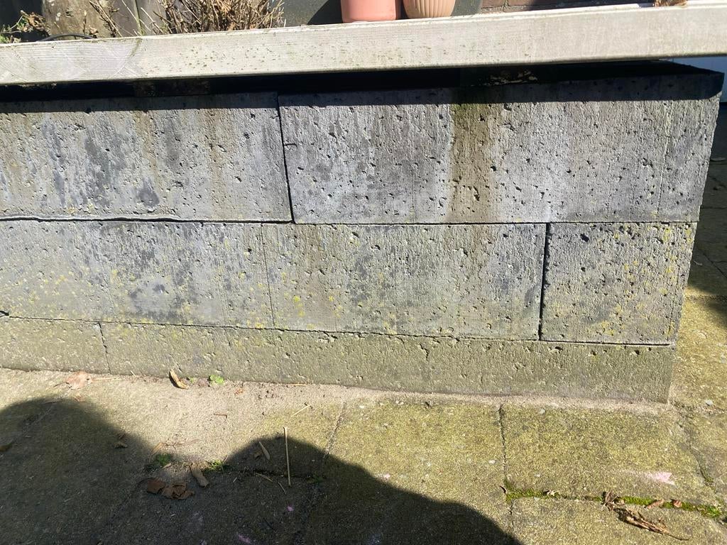 Betonnen blokken voor in de tuin (37 stuks en 12 stuks), Tuin en Terras, Tegels en Klinkers, Gebruikt, Overige typen, Beton, Ophalen