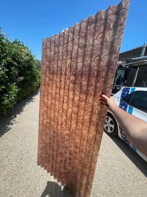 Nieuwe polyester decor golfplaten 200cm x 100cm, Ophalen, Kunststof, Zwart, Nieuw