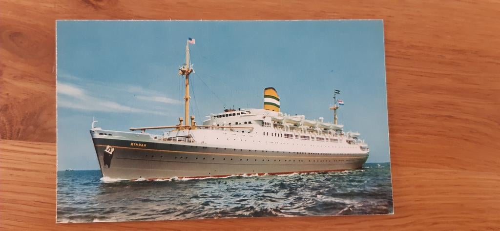 S.S. Rijndam kaart, Verzamelen, Scheepvaart, Ophalen of Verzenden, Zo goed als nieuw, Motorboot, Kaart, Foto of Prent