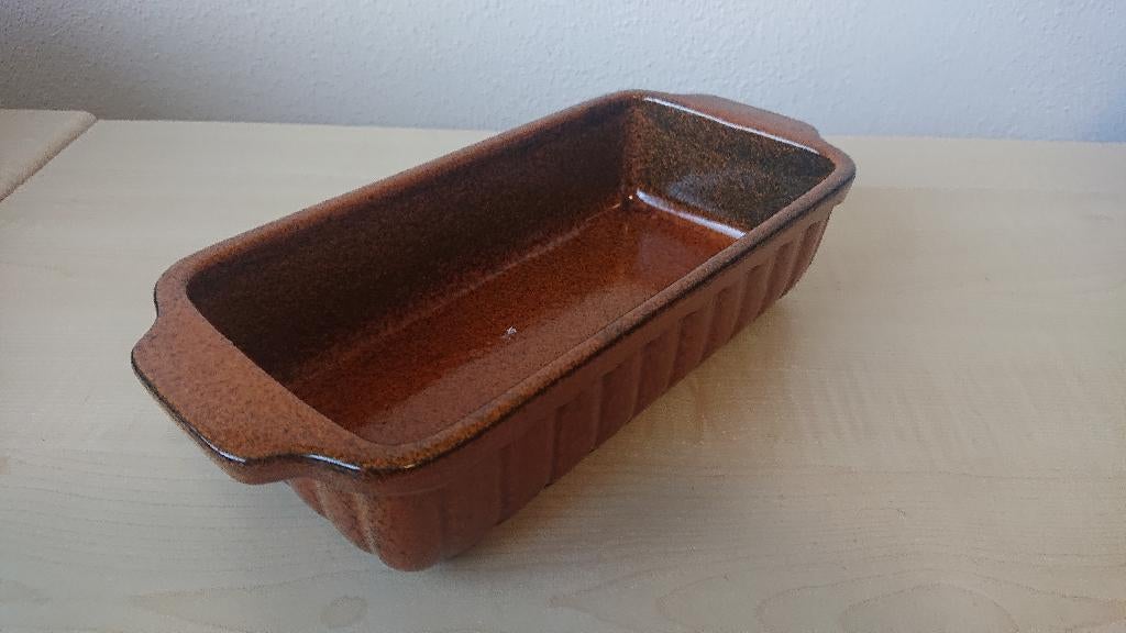 Retro vintage cactusbak bloempot bruin afm. 26x12 cm, Gebruikt, Binnen, Ophalen of Verzenden, Aardewerk