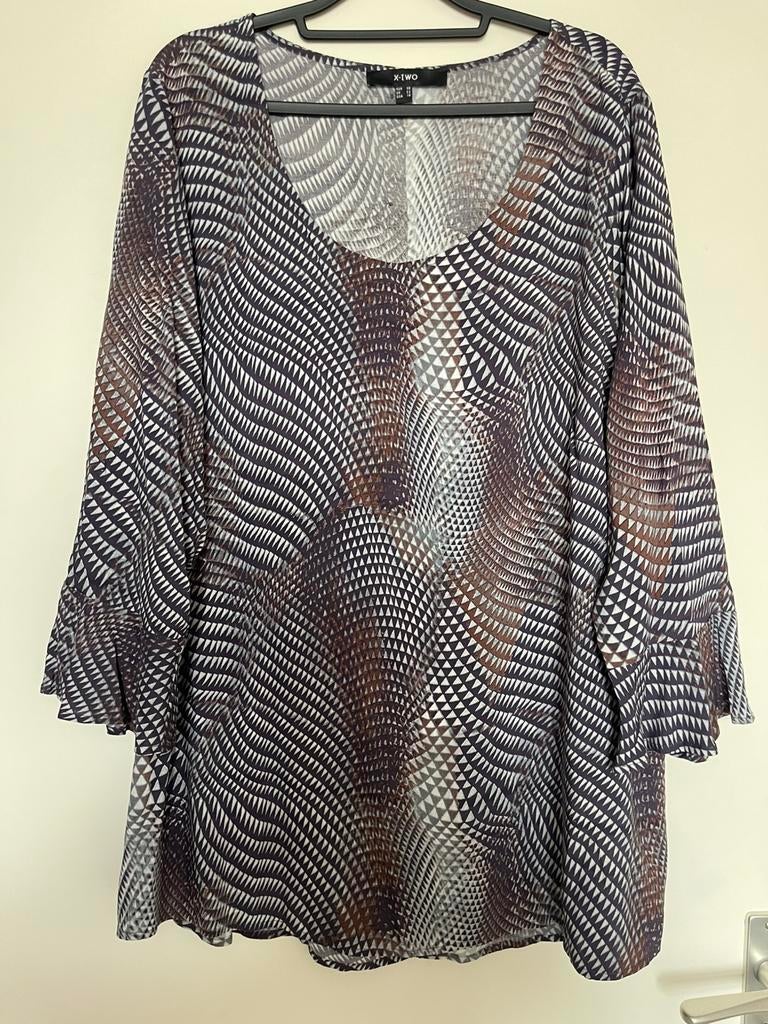 X-TWO prachtige blouse maat 50, Kleding | Dames, Ophalen of Verzenden, Zo goed als nieuw, Zwart, Blouse of Tuniek