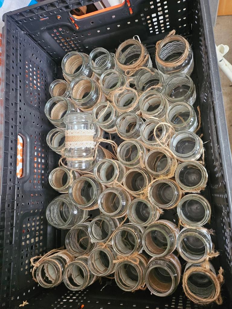 50 kleine vaasjes/potjes voor bruiloft decoratie, Ophalen of Verzenden