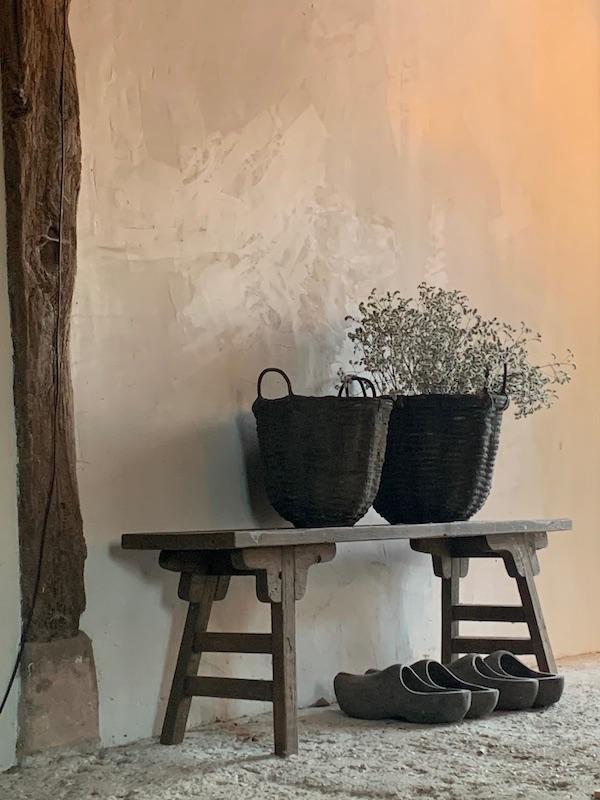 Chinees houten bankje * oud,sober, halbankje * Huisje Sfeer, Ophalen of Verzenden, Nieuw, Hout, Landelijk