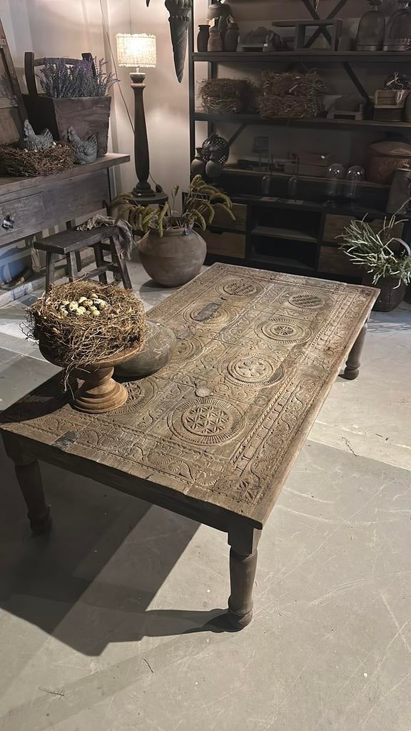 Unieke salontafel oude deur uit india, Ophalen