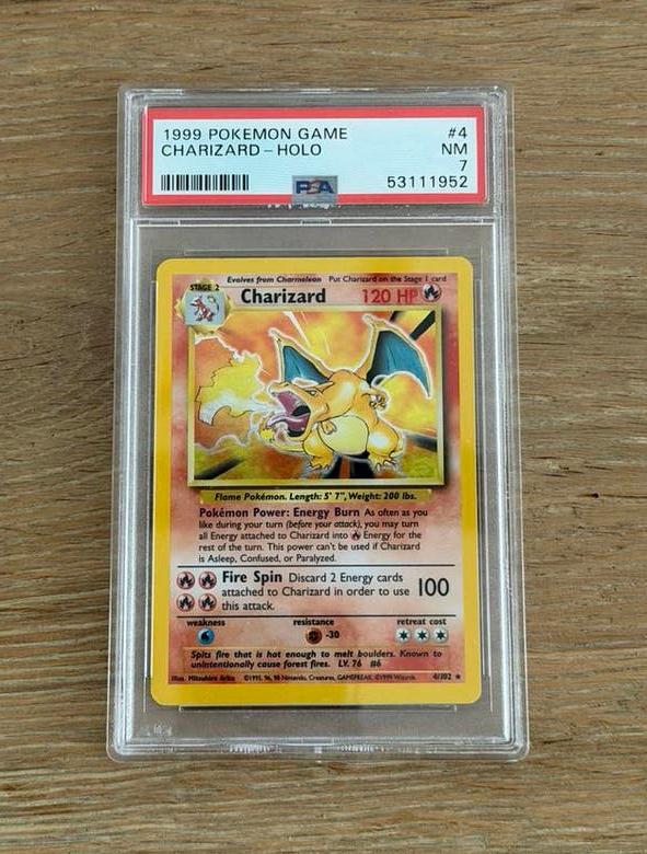 Charizard Base Set 1999 Holo 4/102 Near Mint PSA 7, Ophalen of Verzenden