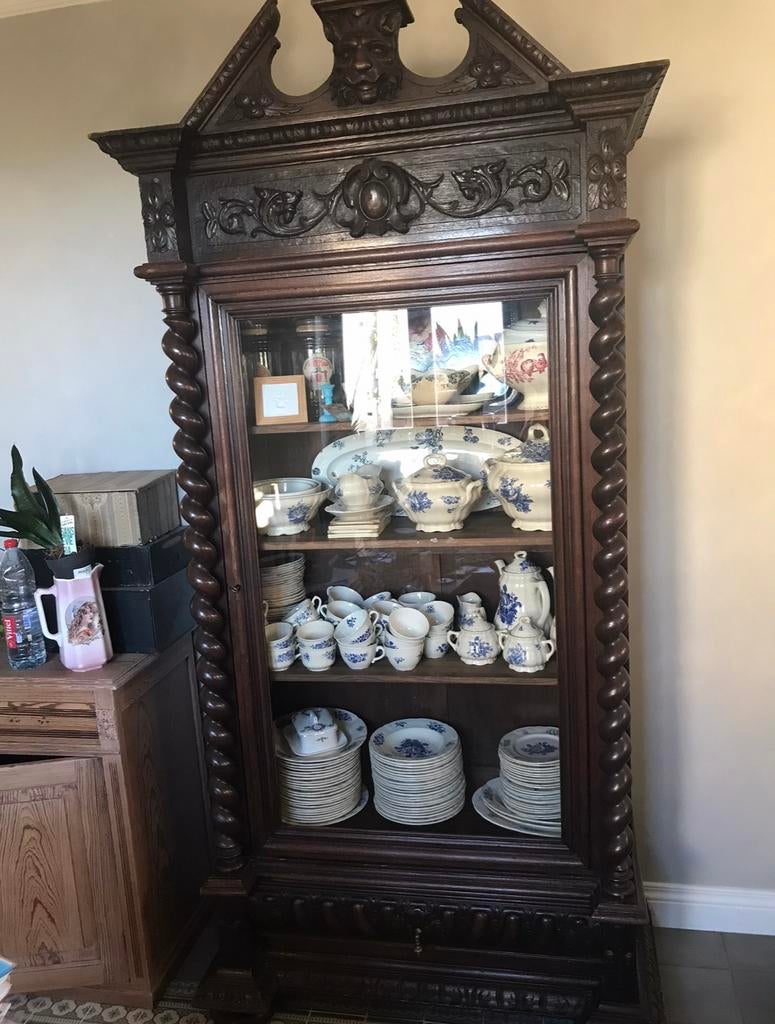 Jachtkast vitrinekast, Antiek en Kunst, Ophalen