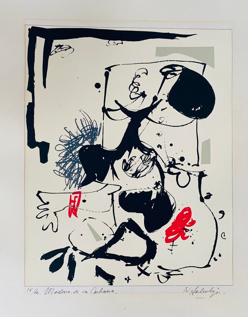 Litho Kees Salentijn getiteld Madona de sa Cabana, Ophalen of Verzenden