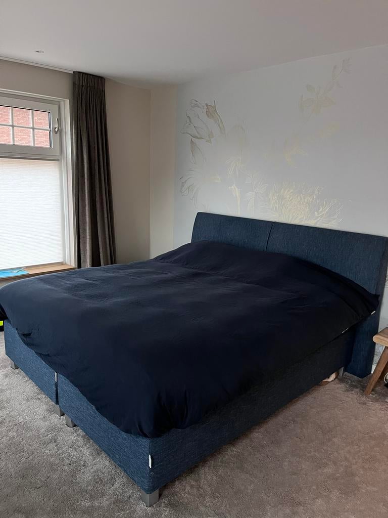 Mio Dormio boxspring 180x200 cm jeans blauw, Ophalen, Gebruikt, Blauw, Tweepersoons