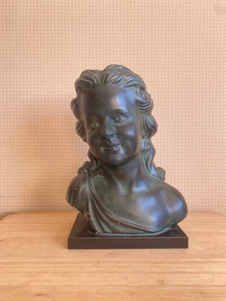 Antieke buste van een kind., Overige onderwerpen, Minder dan 20 cm, Gips, Buste