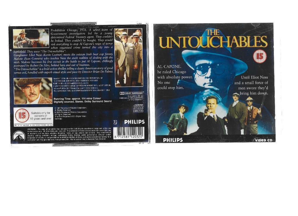 The Untouchables  video CD (import), Cd's en Dvd's, Dvd's | Thrillers en Misdaad, Gebruikt, Maffia en Misdaad, Vanaf 16 jaar, Ophalen of Verzenden