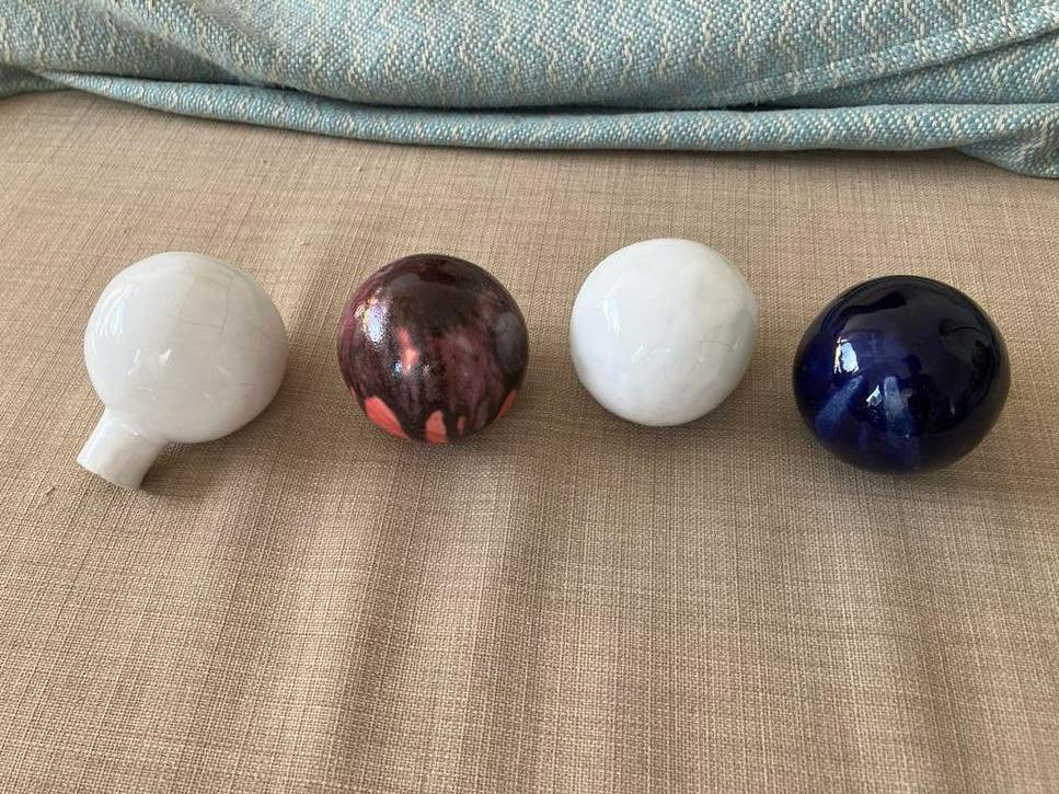 Decoratieve keramische bollen - set van 4, Ophalen