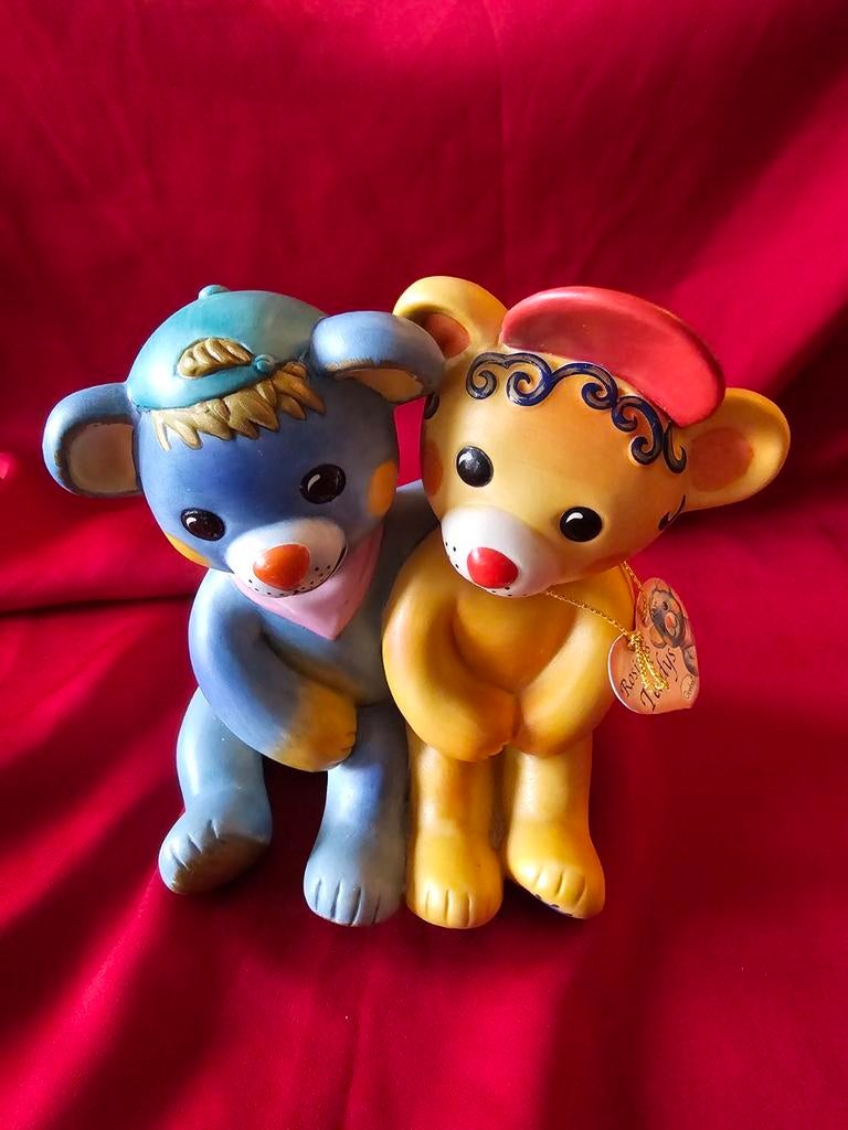 Schattig Goebel Teddies Beeldje - Peppino & Carla, Ophalen of Verzenden, Zo goed als nieuw, Beeldje, Cherished Teddies
