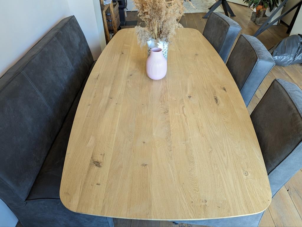 SALE !! EIKEN DEENS OVAAL, ROND, BOOMSTAM, OVAAL, VERJONGD !, Huis en Inrichting, 100 tot 150 cm, Ophalen of Verzenden, Ovaal