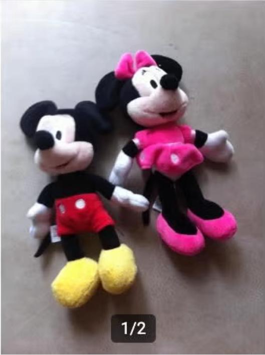 Minnie Mouse&Mickey Mouse 25 cm, Ophalen of Verzenden, Mickey Mouse, Zo goed als nieuw, Beeldje of Figuurtje