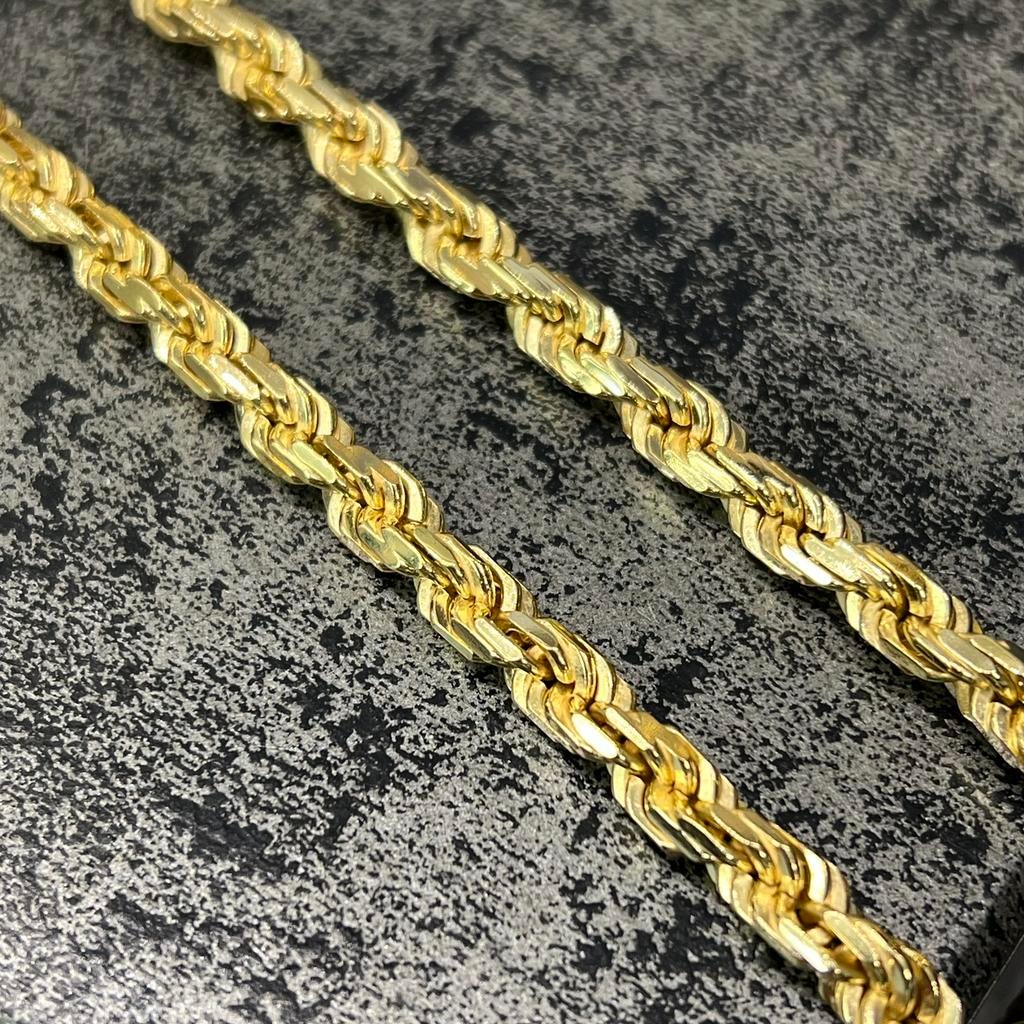 18 karaat gouden ketting massief rope schakel chain, Ophalen of Verzenden, Nieuw, Goud
