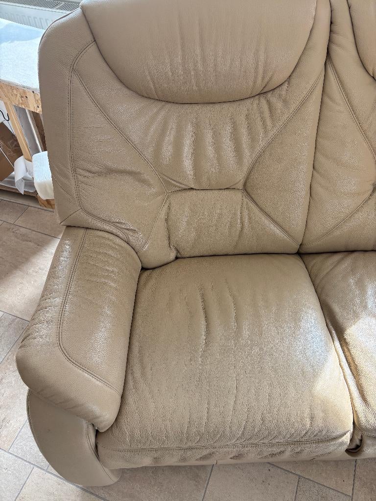 3 zits lederen bank, Ophalen, Minder dan 75 cm, 150 tot 200 cm, Driepersoons