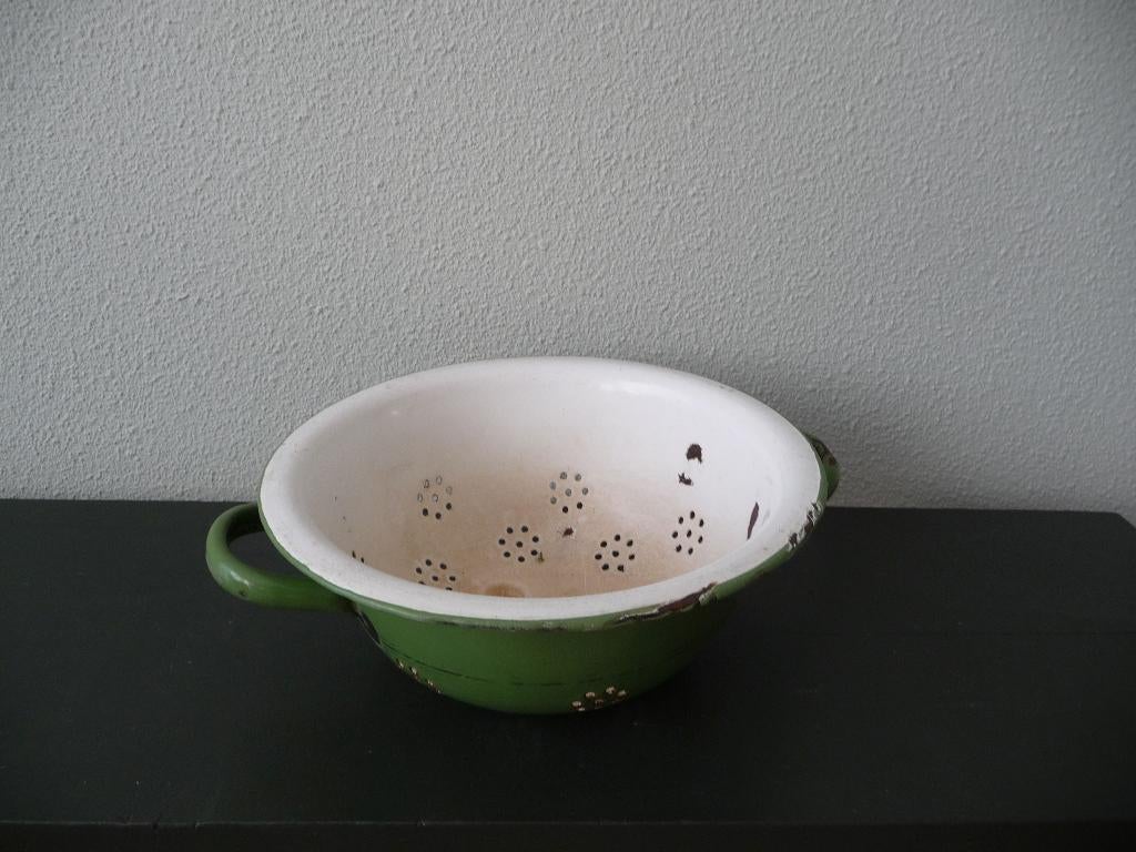 vintage emaille vergiet, Antiek en Kunst, Antiek | Emaille, Ophalen of Verzenden