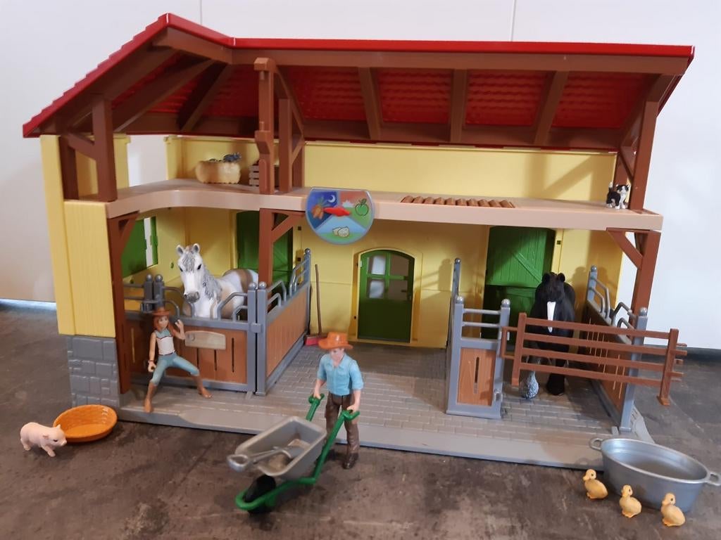 Te koop schleich boerderij paarden stal, Ophalen of Verzenden, Gebruikt
