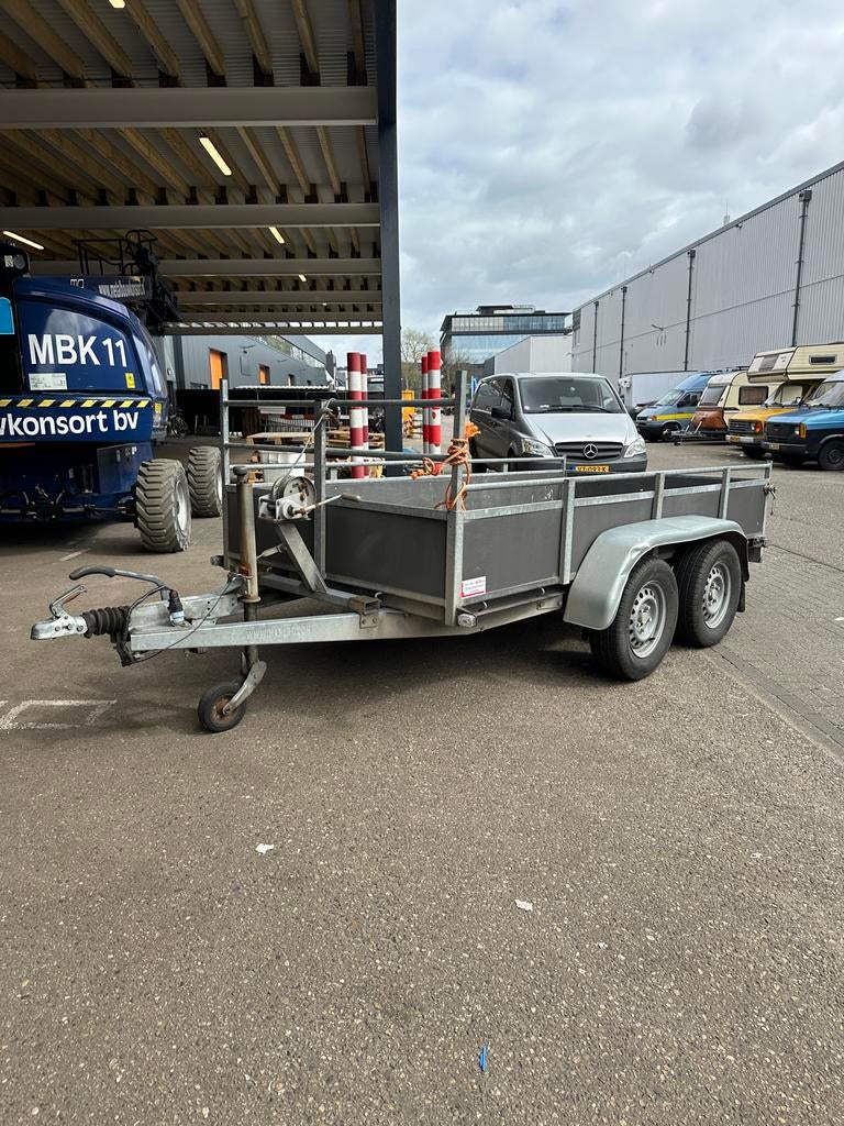 Aanhanger Hapert TA 2000kg 300/130cm tandemasser geremd, Ophalen, Gebruikt