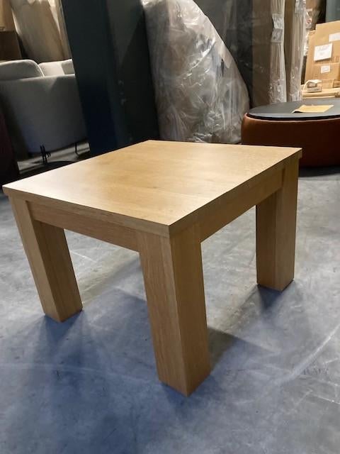 salontafel hoektafel bijzettafel massief eiken 60 bij 60cm, Minder dan 45 cm, Vierkant, Zo goed als nieuw, Hout
