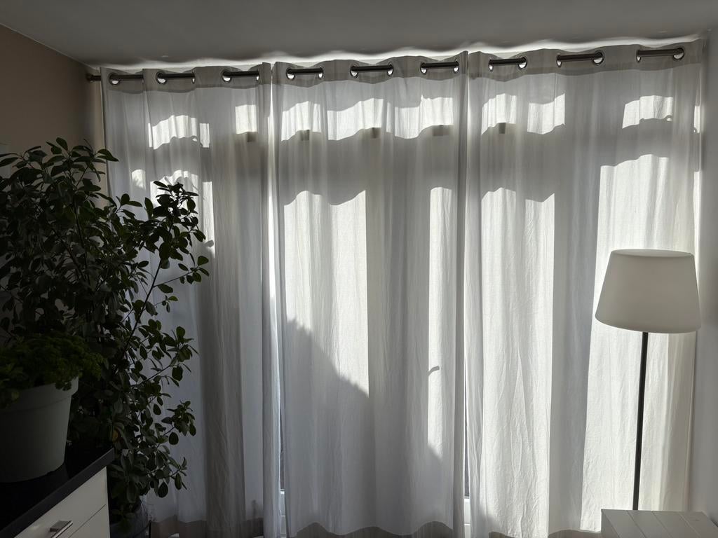 (Creme) witte ring gordijnen., Huis en Inrichting, Ophalen of Verzenden