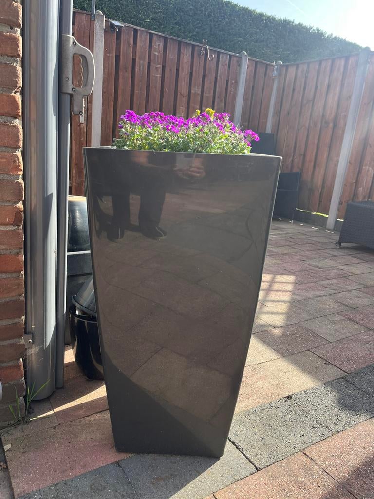 4 grote planten/ bloembakken, Tuin en Terras, Bloembakken en Plantenbakken, Ophalen of Verzenden, Zo goed als nieuw, Rond, Kunststof